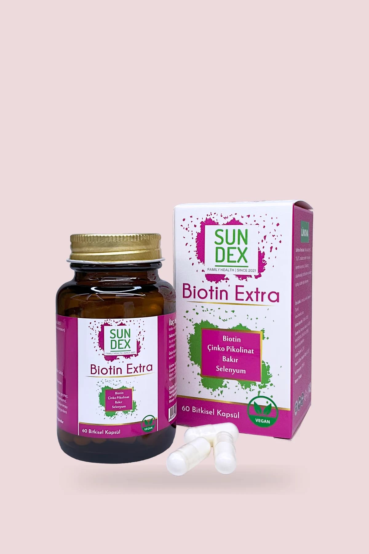 SUNDEX Biotin Extra, 60 Bitkisel Kapsül