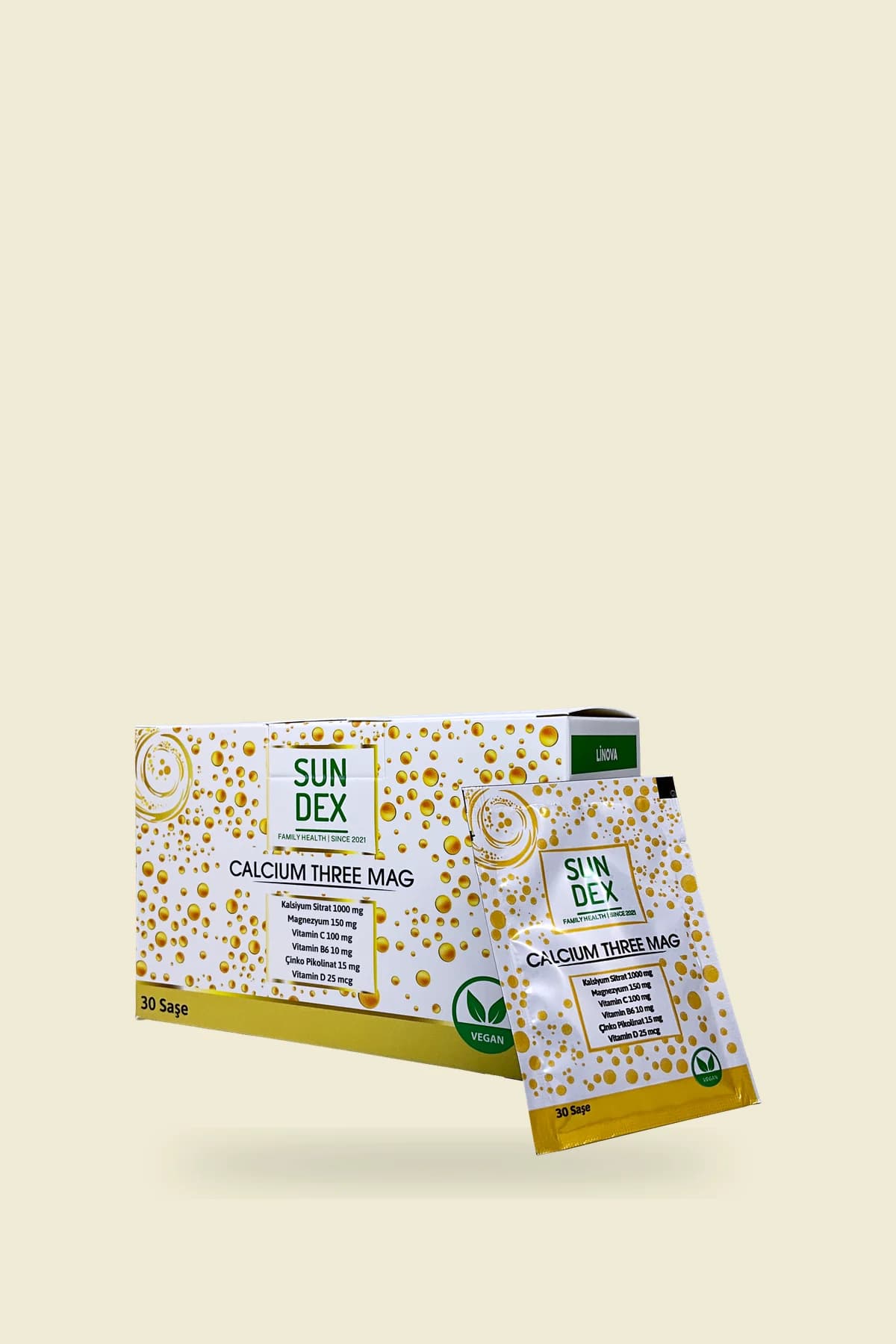 SUNDEX Calcium Three Mag, 30 Saşe