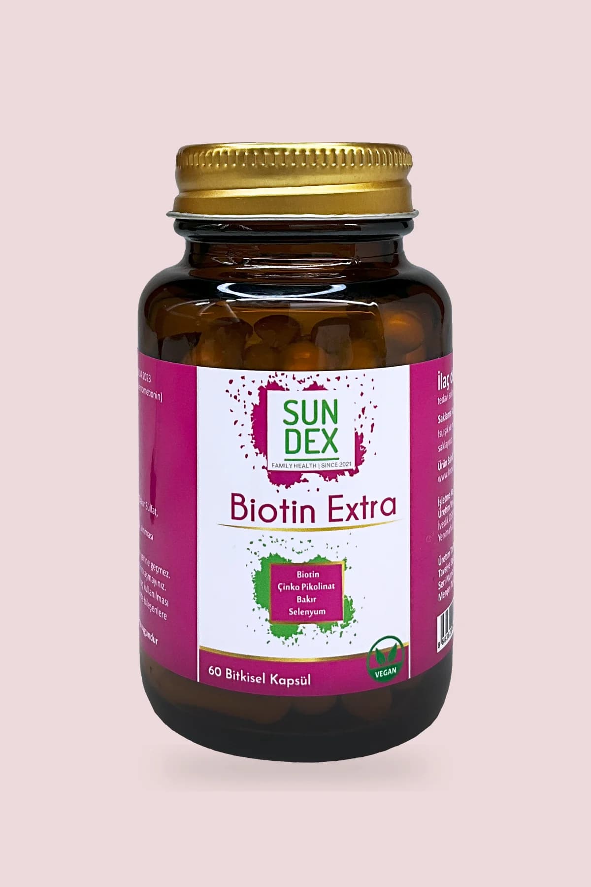 SUNDEX Biotin Extra, 60 Bitkisel Kapsül