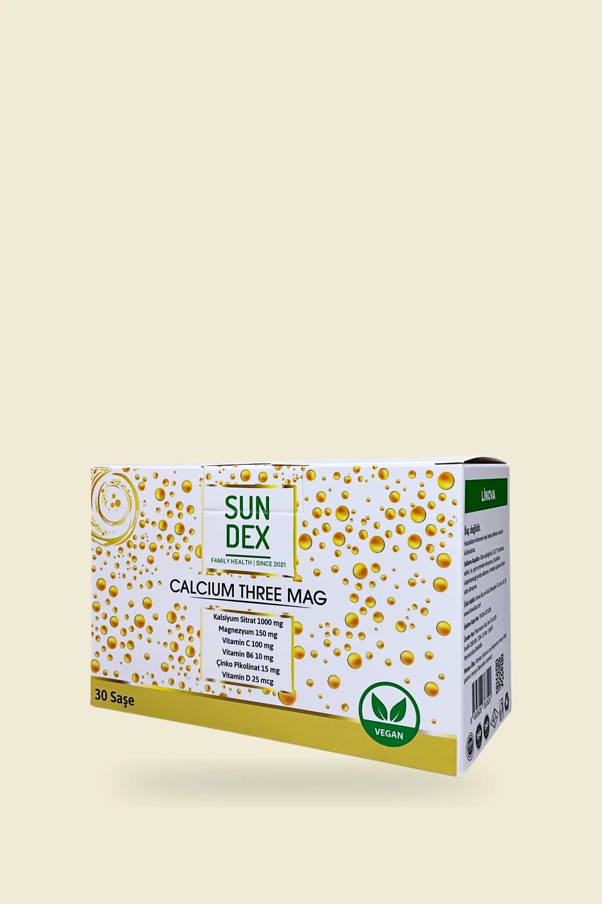 SUNDEX Calcium Three Mag, 30 Saşe