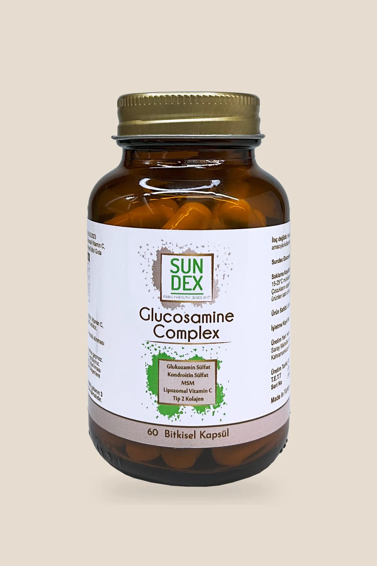 SUNDEX Glucosamine Complex, 60 Bitkisel Kapsül