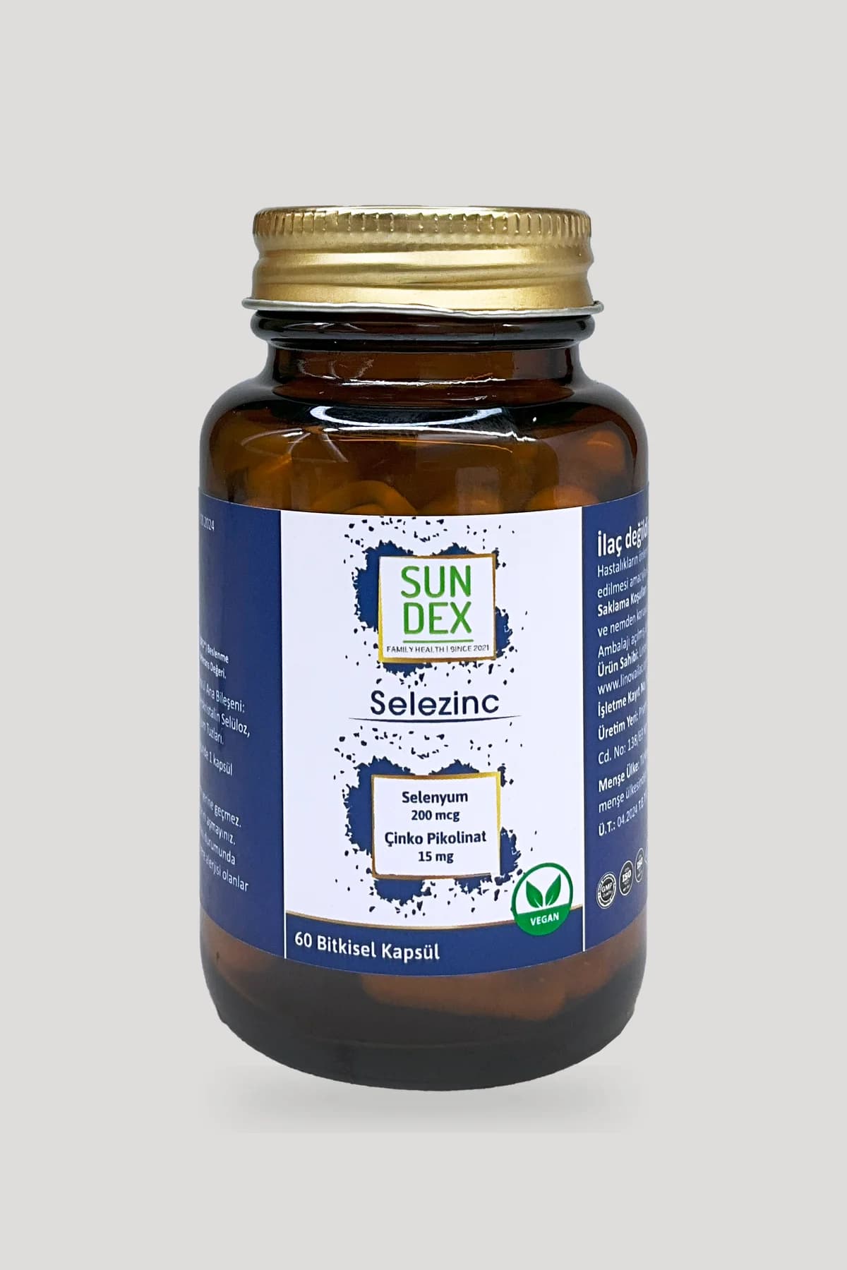 SUNDEX Selezinc, 60 Bitkisel Kapsül