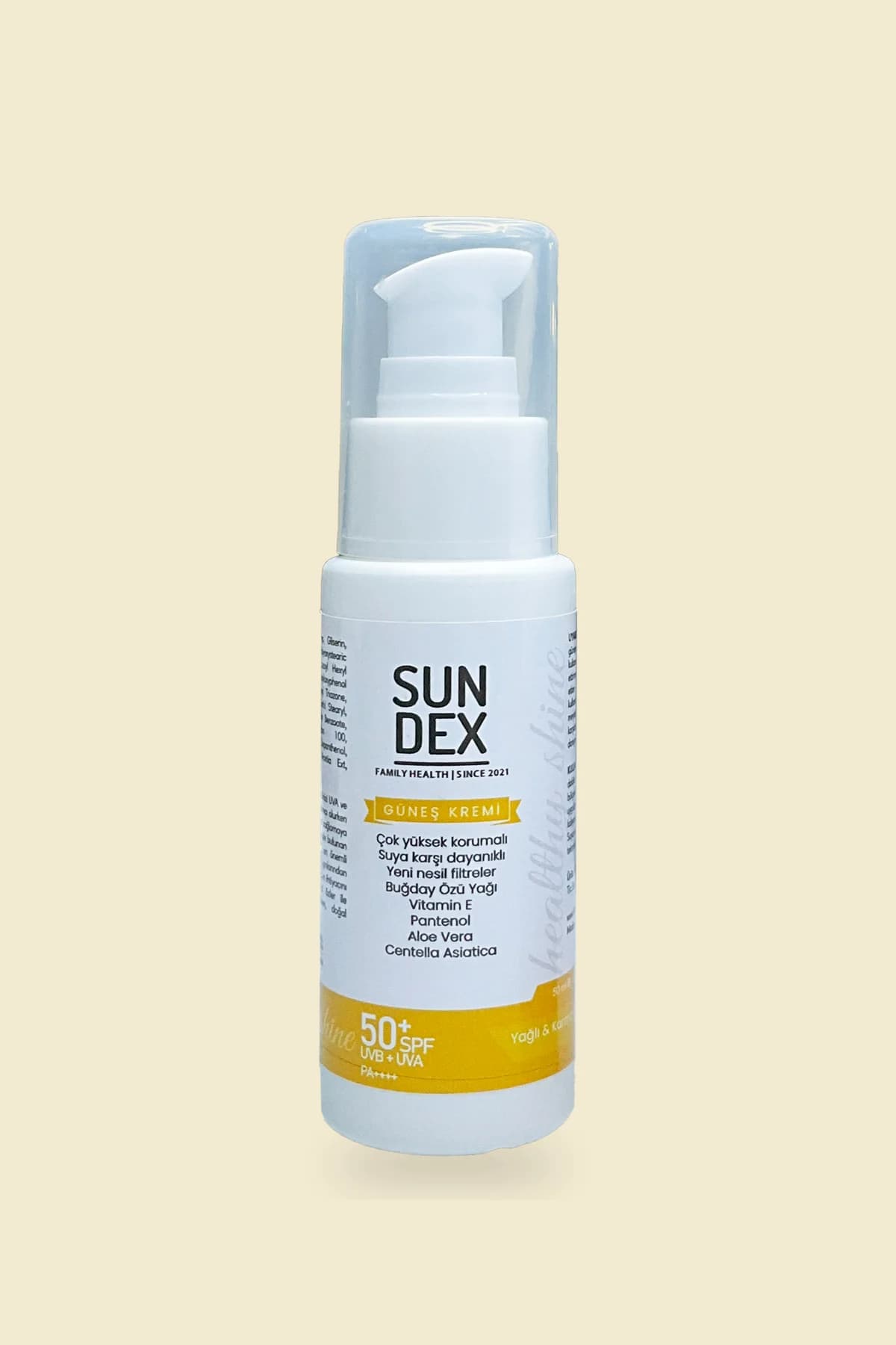 SUNDEX Güneş Kremi · Yağlı ve Karma Ciltler, 50 ml (1.7 fl.oz.)