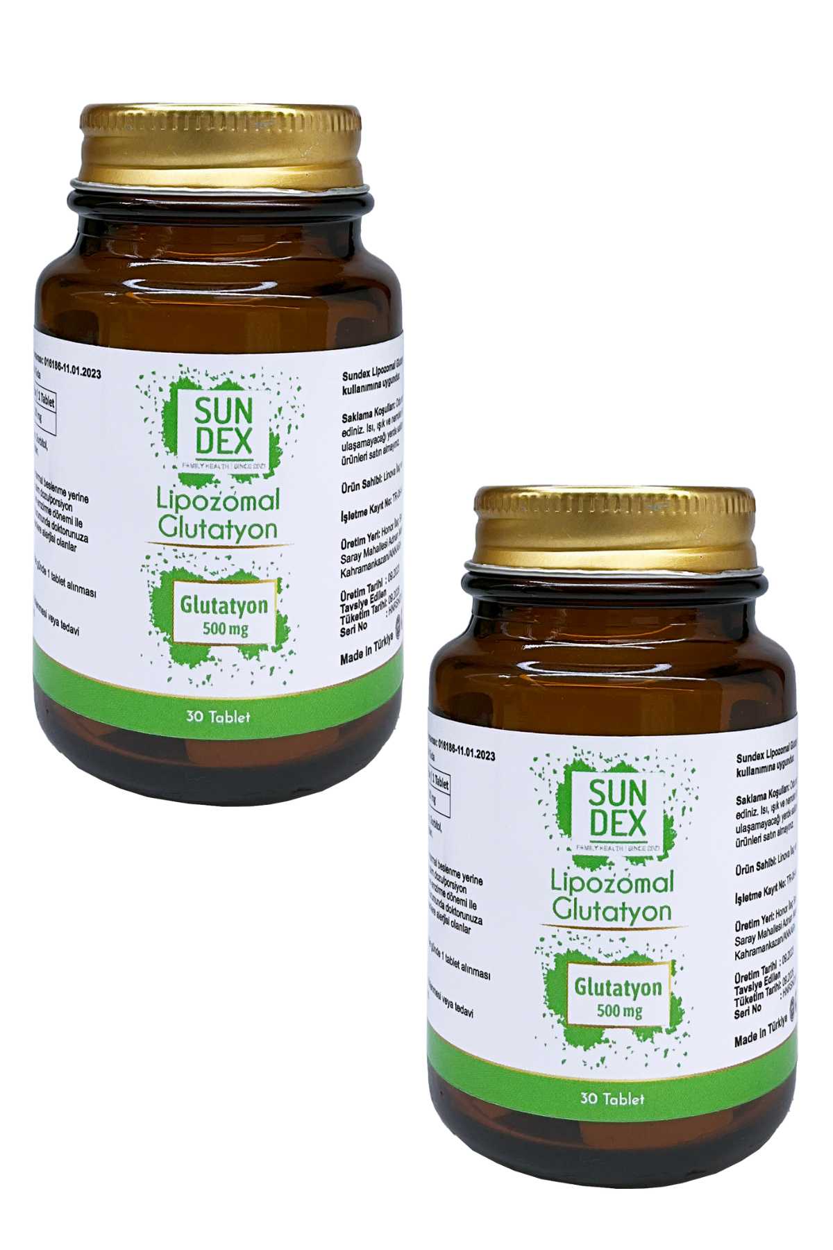 SUNDEX 2’li Paket Lipozomal Glutatyon 500 mg 30 Tablet