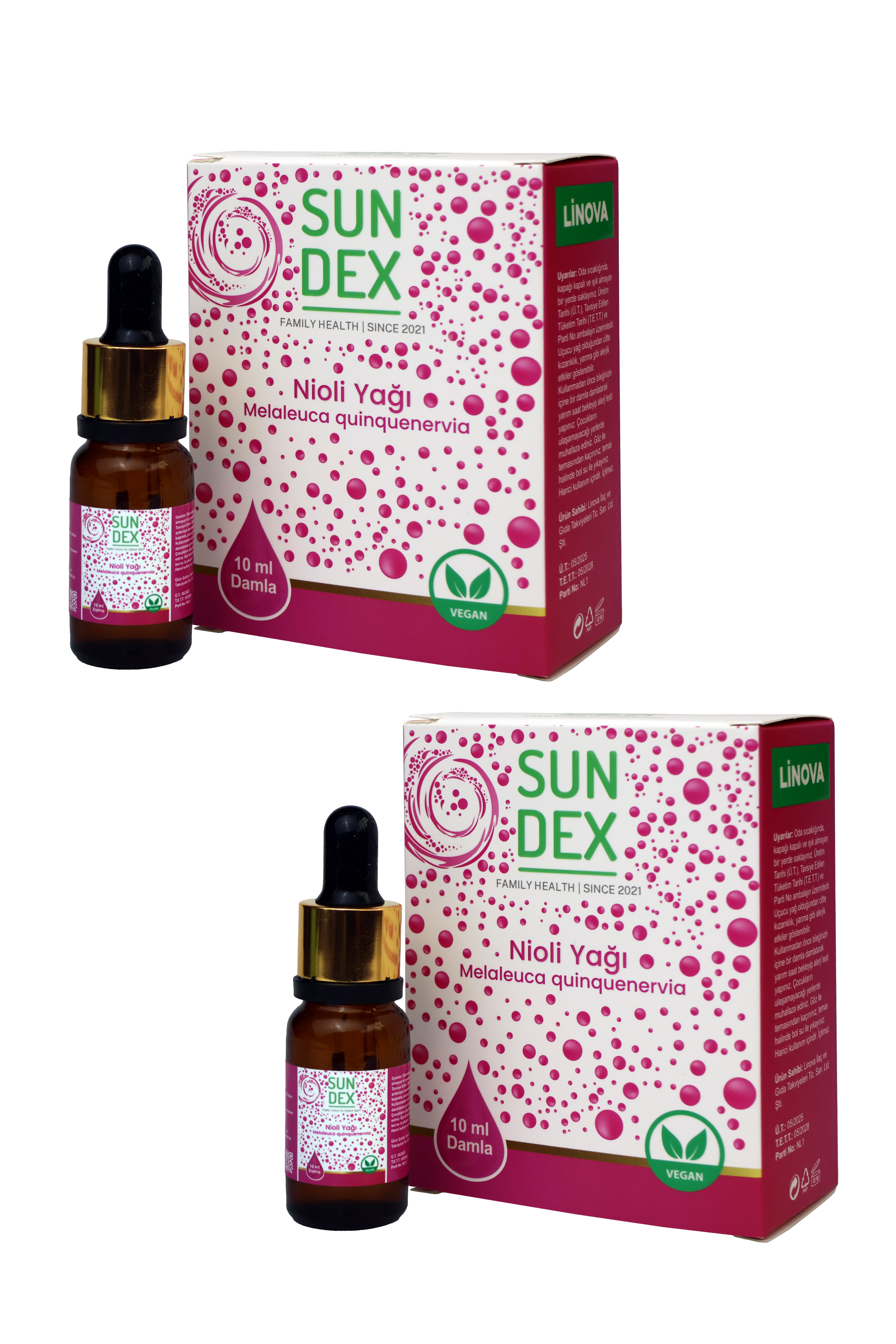 SUNDEX 2’li Paket Nioli Yağı %100 Saf 10 ml