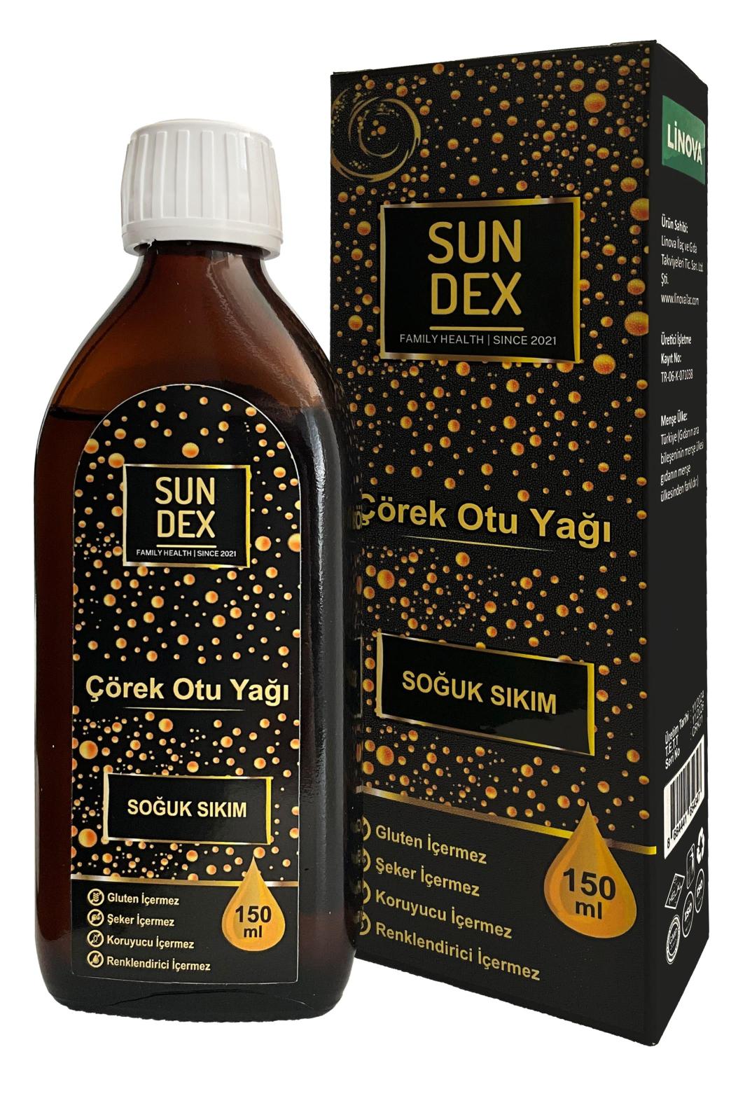 SUNDEX Soğuk Sıkım Çörek Otu Yağı 150 ml