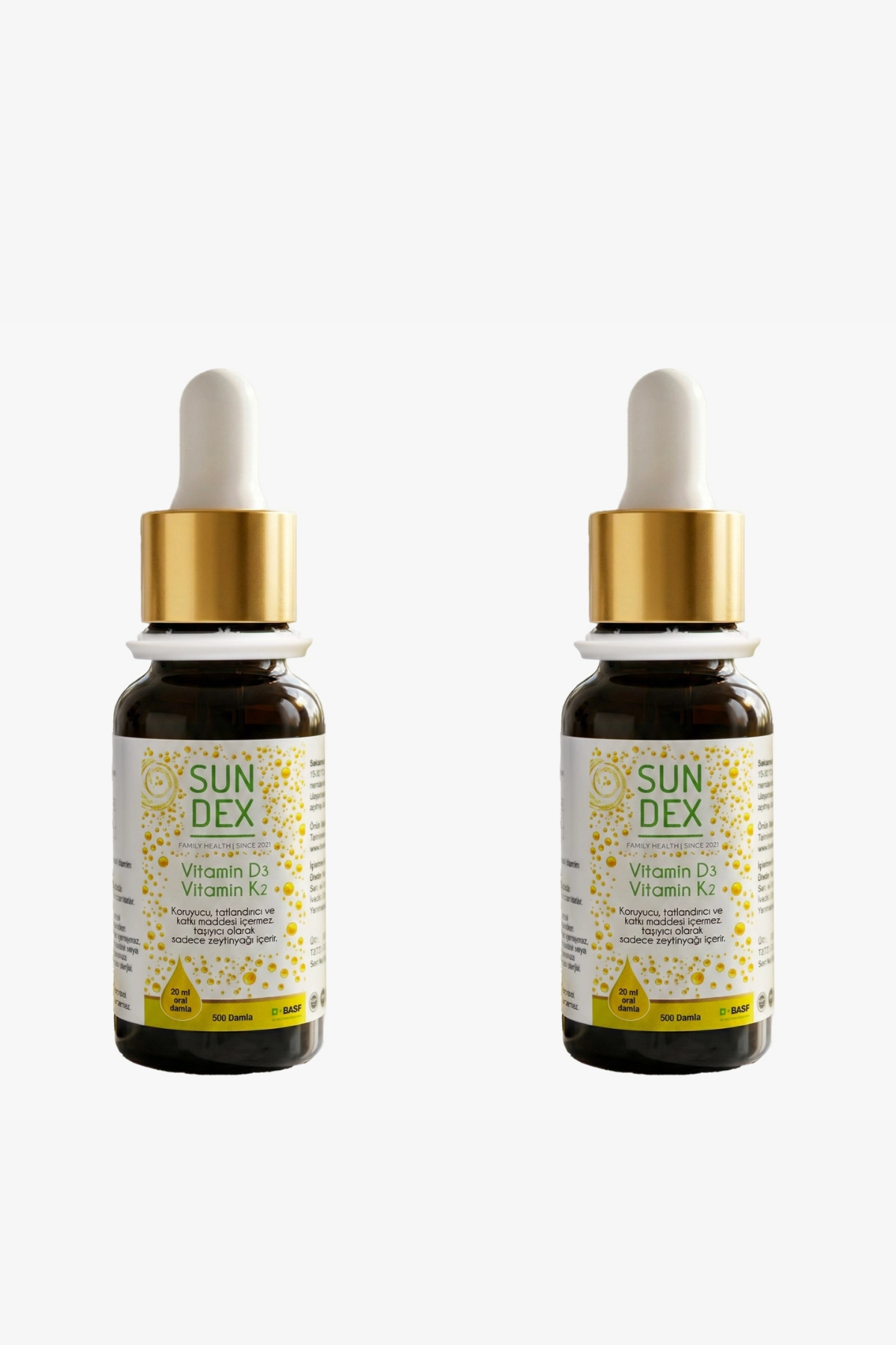 SUNDEX 2’li Paket Vitamin D3 K2 20 ml Damla