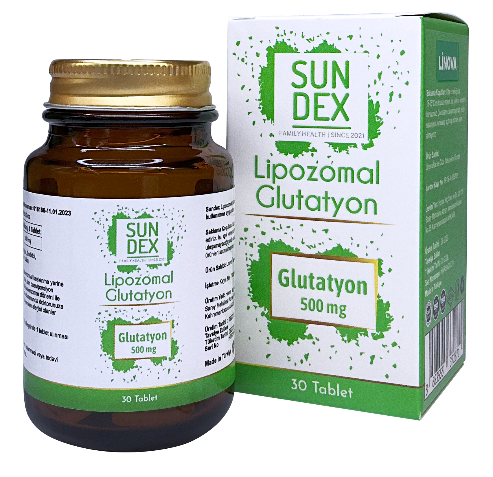 SUNDEX Lipozomal Glutatyon 500 mg 30 Tablet