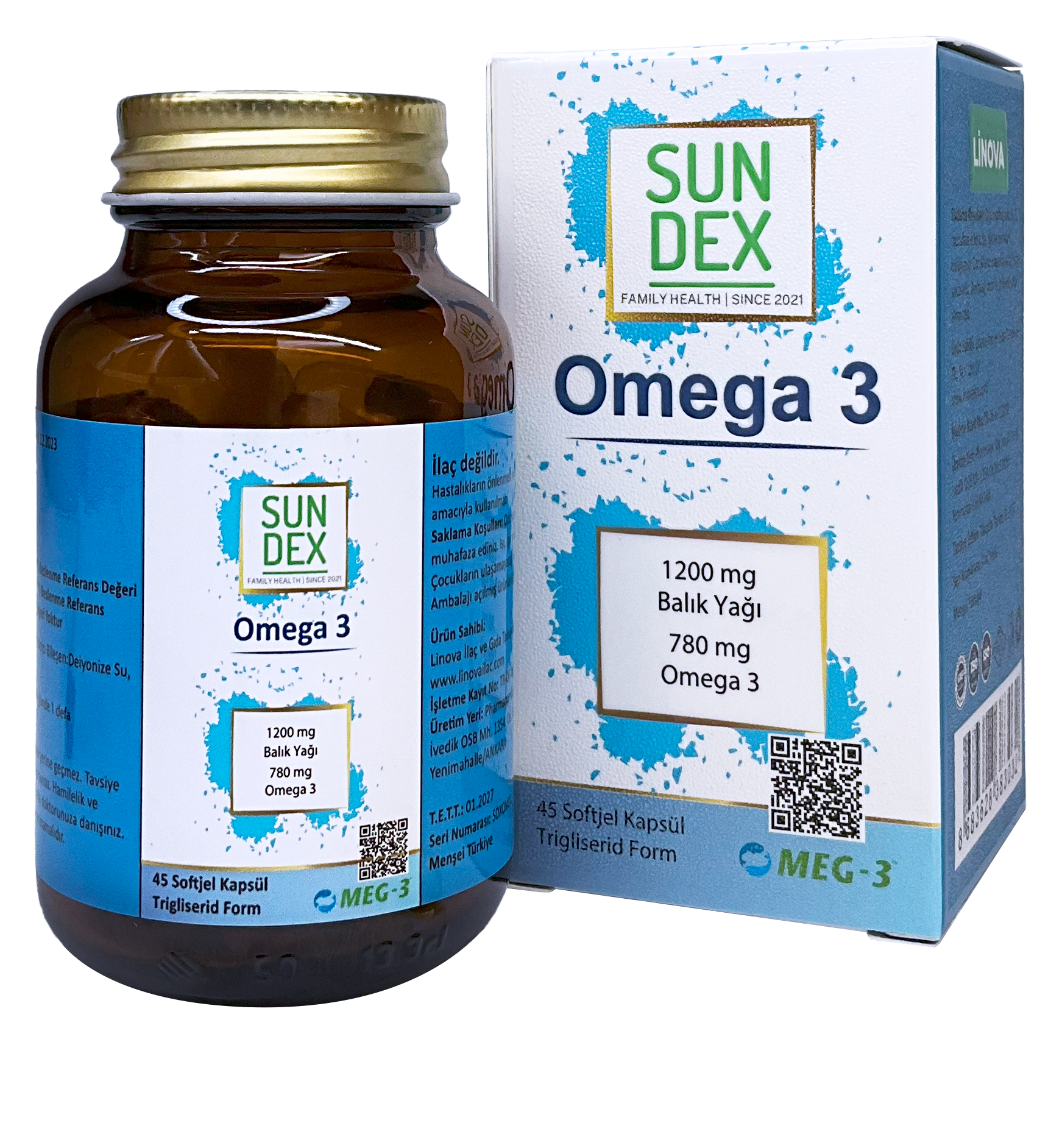 SUNDEX Omega 3 1200 mg 45 Softjel Kapsül
