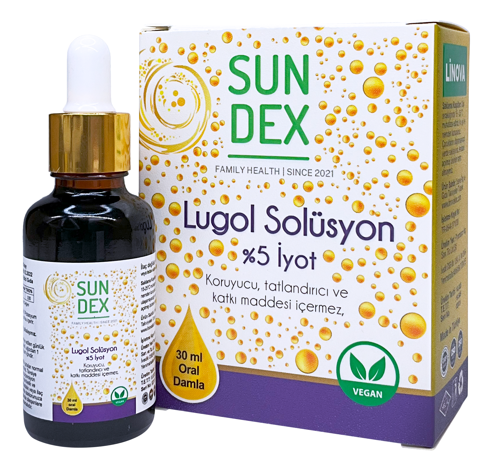 SUNDEX Lugol Solüsyon %5 İyot 30 ml Damla