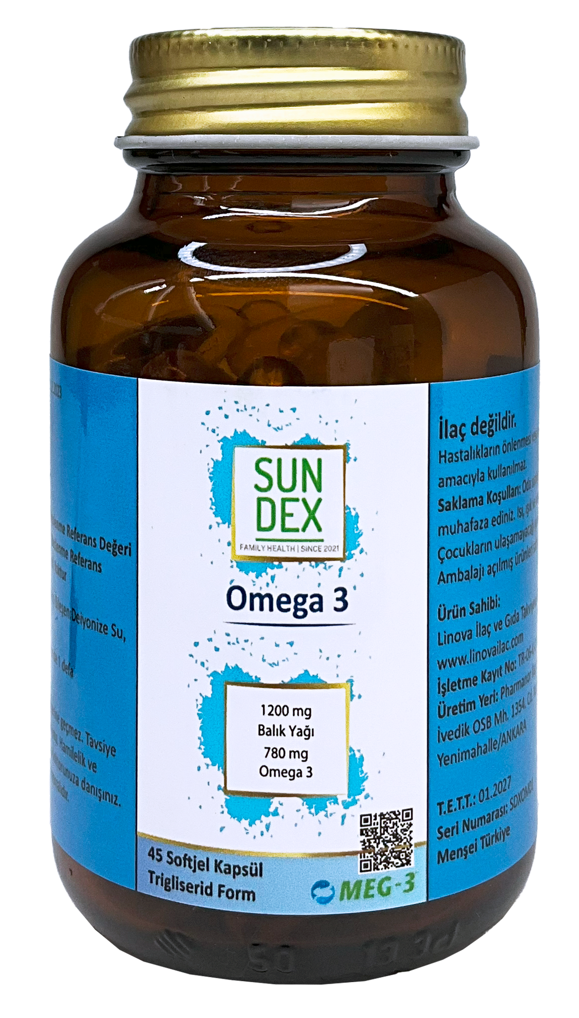 SUNDEX Omega 3 1200 mg 45 Softjel Kapsül