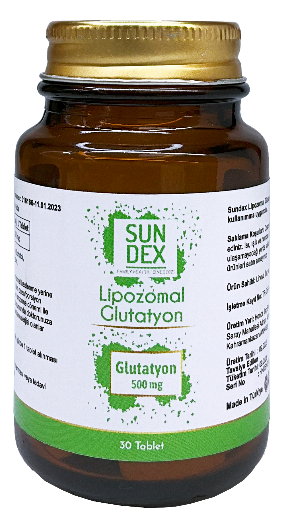 SUNDEX Lipozomal Glutatyon 500 mg 30 Tablet