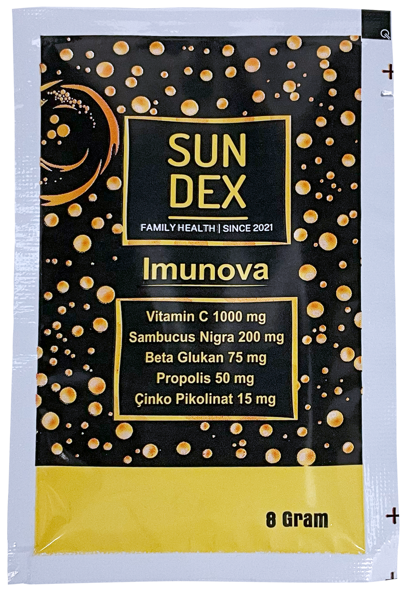 SUNDEX Imunova Vitamin C, Sambucus Nigra, Beta Glukan, Propolis, Çinko Pikolinat 20 Saşe