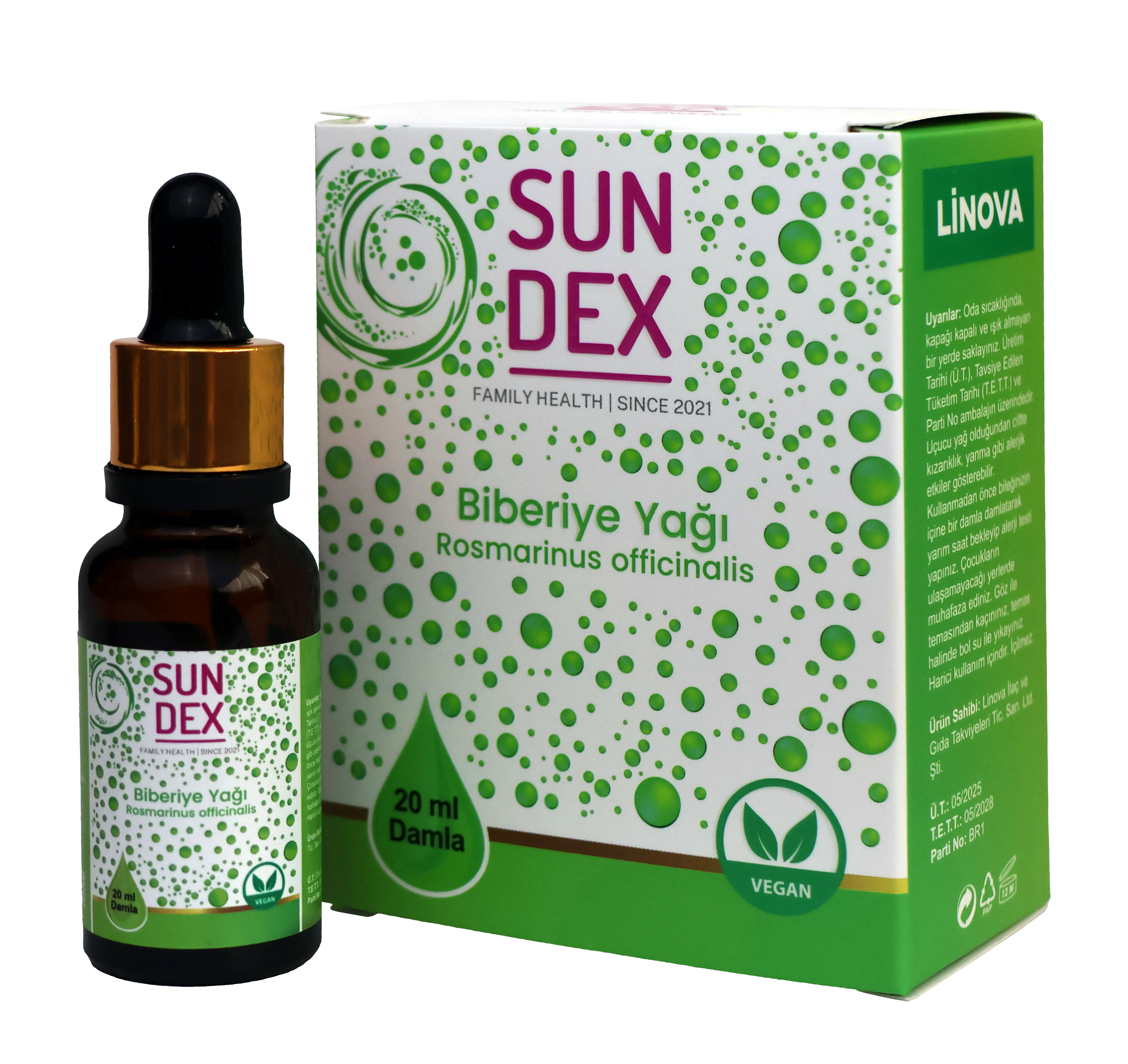 SUNDEX Biberiye Yağı %100 Saf 20 ml