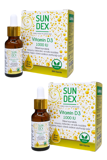 SUNDEX 2’Lİ VİTAMİN D3 1000 IU 2’li Avantaj Paketi