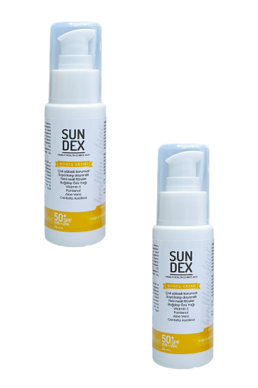 Sundex 2’li Paket Healthy Shine SPF 50+ Yüz Güneş Kremi Yağlı ve Karma Ciltler