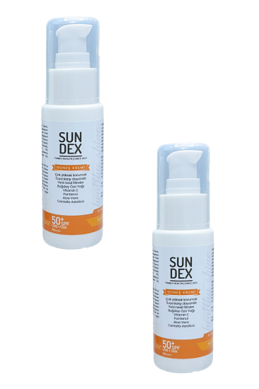Sundex  2’li Paket Healthy Shine SPF 50+ Yüz Güneş Kremi Kuru Ciltler