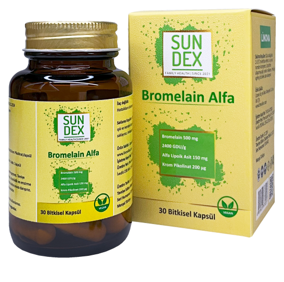 Sundex Bromelain Alfa 30 Bitkisel Kapsül