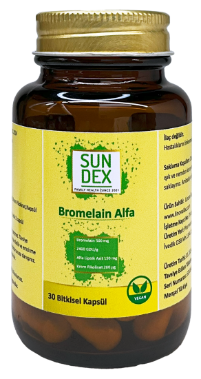 Sundex Bromelain Alfa 30 Bitkisel Kapsül