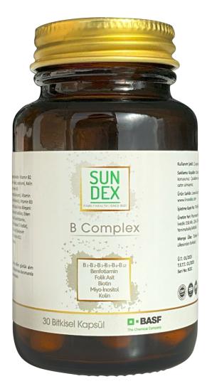 SUNDEX B Complex Benfotiamin ve Aktif Form Tüm B Vitaminleri